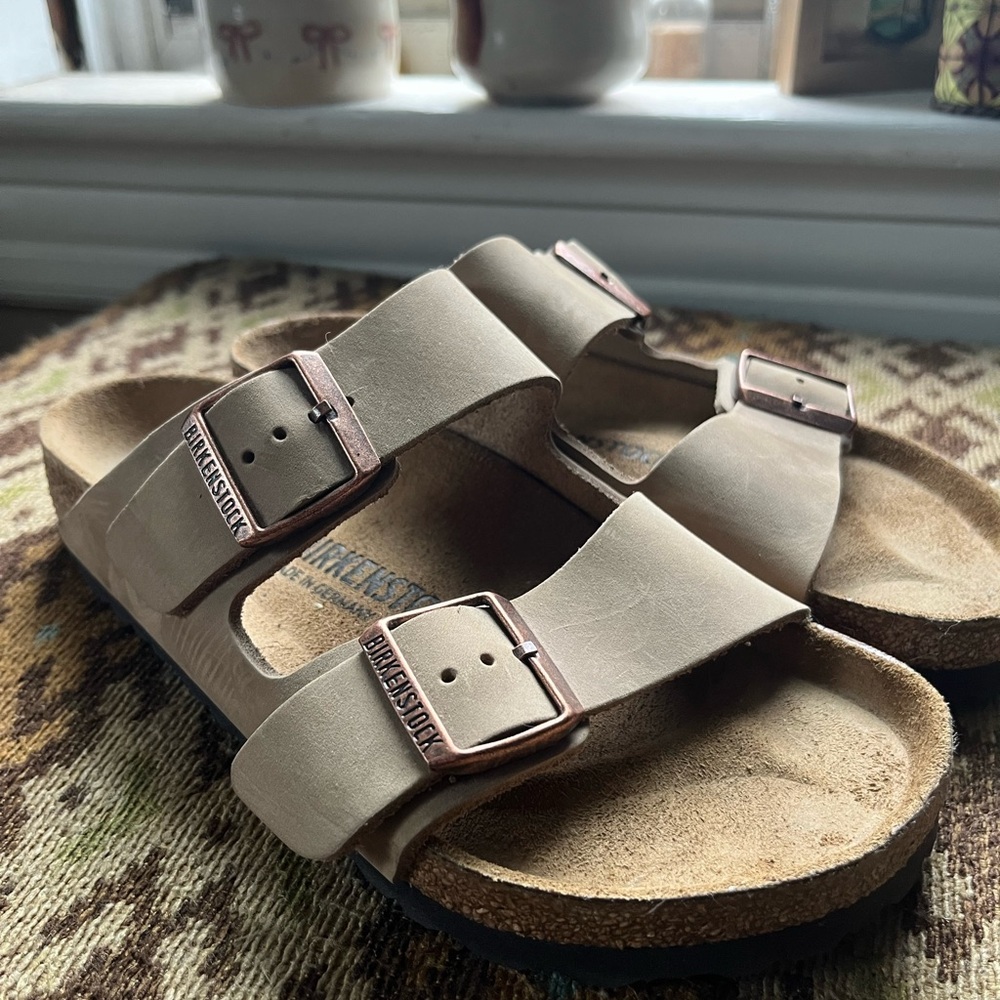 New Birkenstocks - Arizona Oiled Leather Tobacco Brown